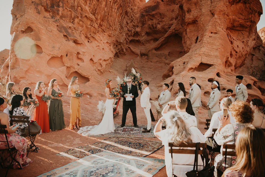 Triangle arch ceremony at Valley of Fire 