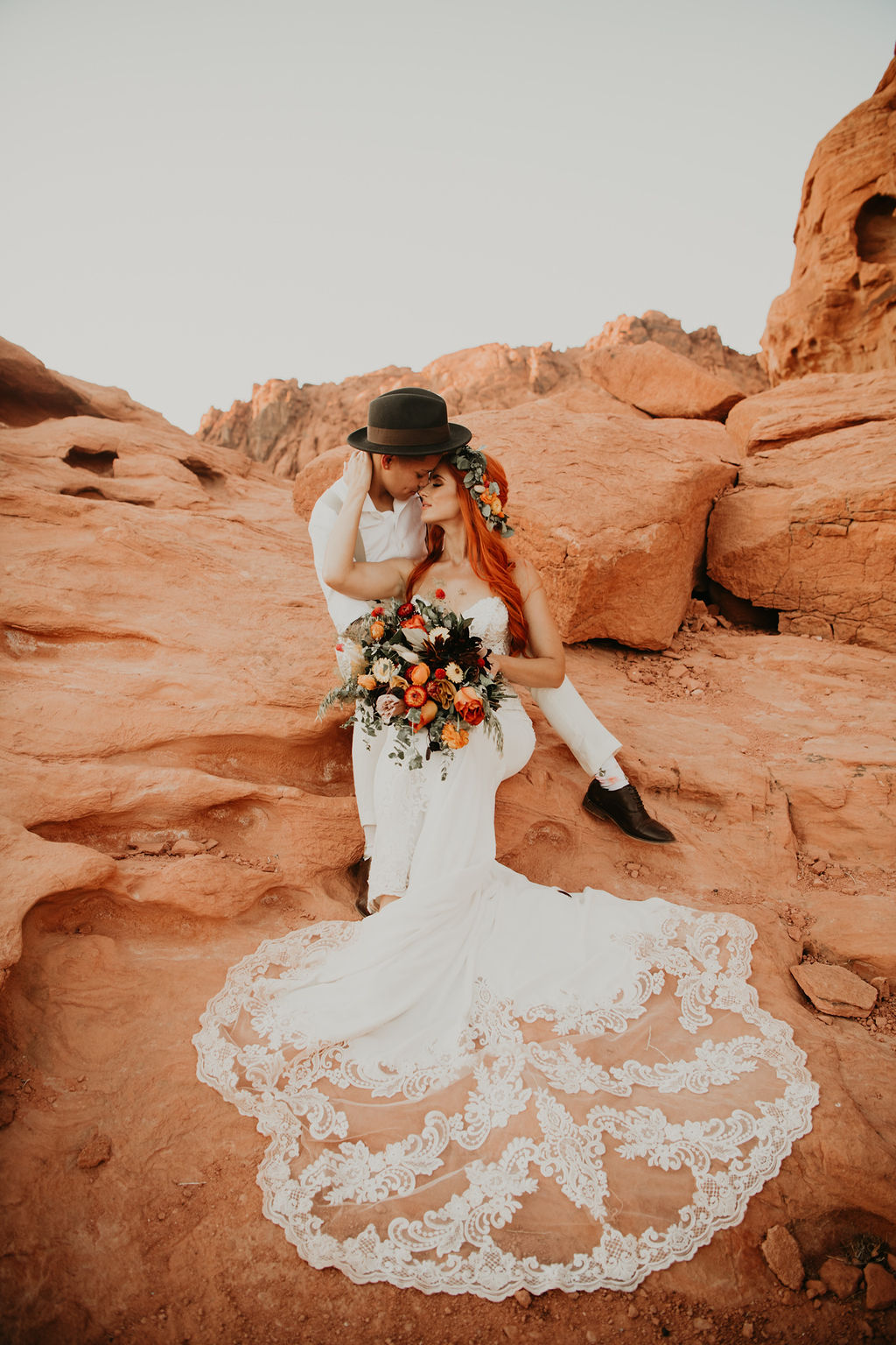 Bridal Photos, Boho Whimsical Valley of Fire Micro-Wedding