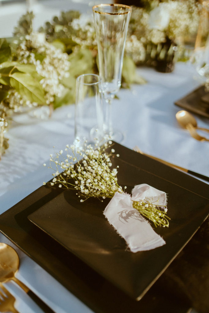 Place Setting for Lake Powell Houseboat Elopement 