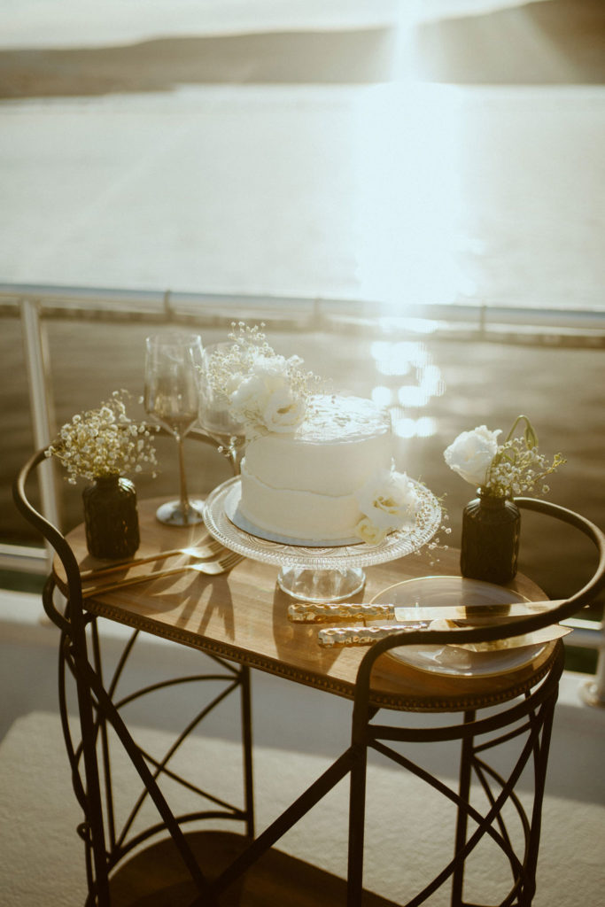 Cake Table Inspiration for Elopement on Lake Powell Houseboat 