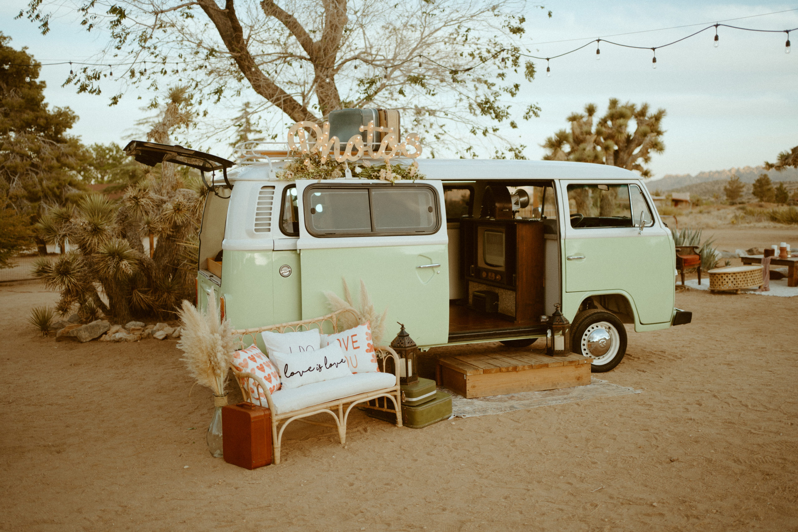 Joshua Tree Photo Booth Bus for Elopement 