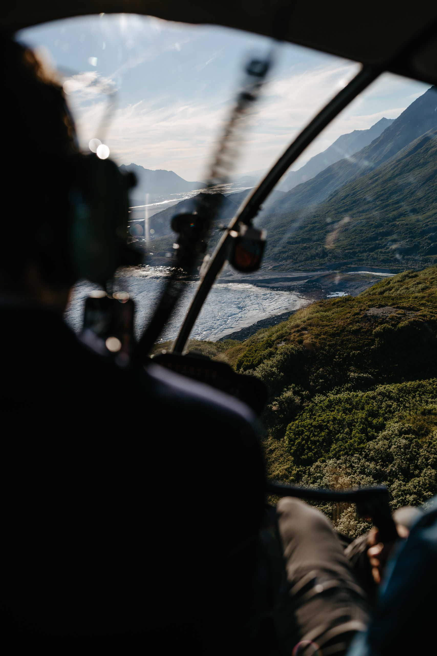Helicopter views for Alaska Elopement 