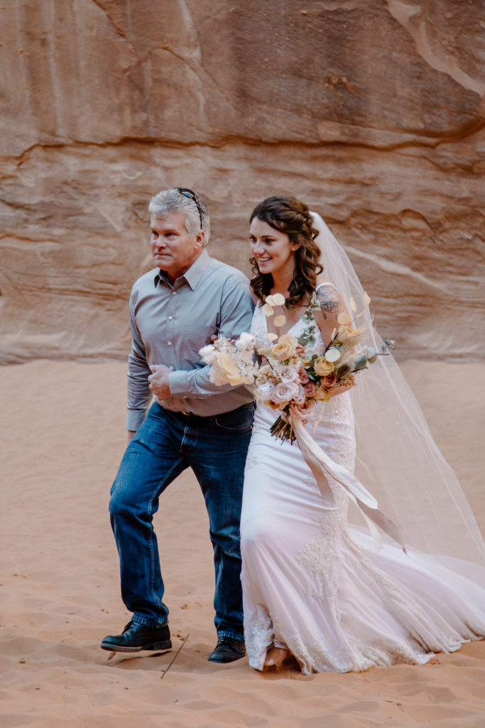 Father walking Bride to Ceremony 