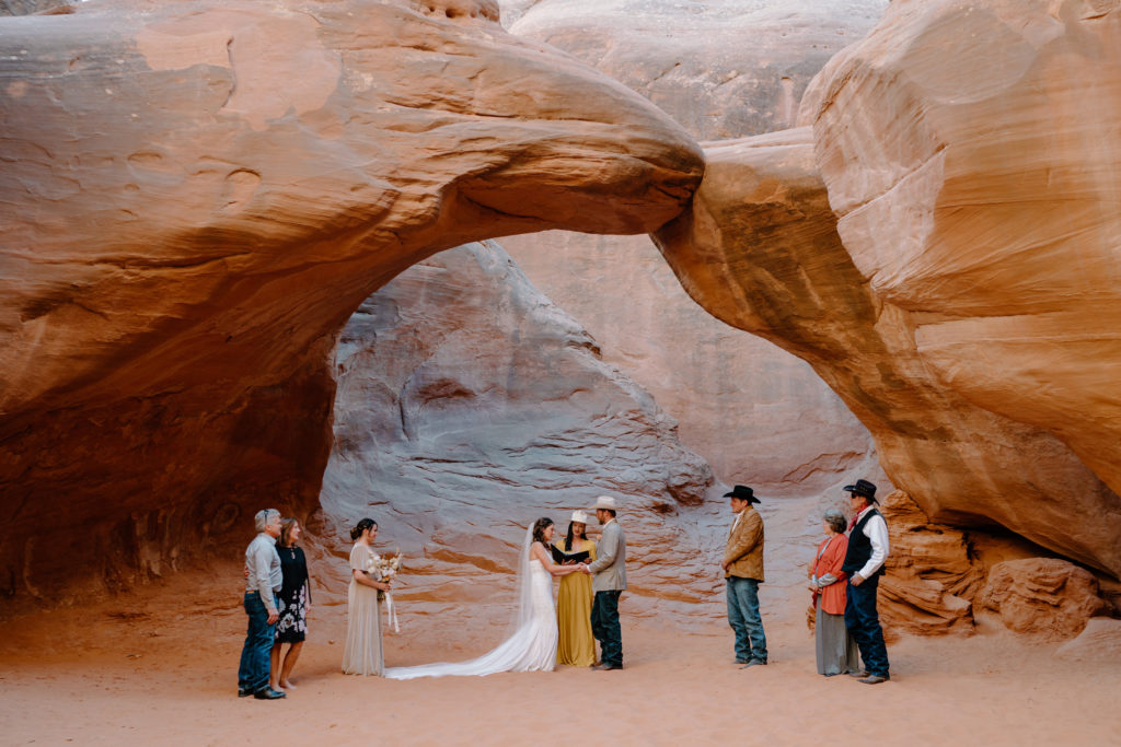 Ceremony under Sand Dune Arch