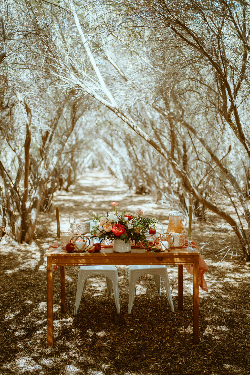 Sweetheart table with floral centerpiece in Greengale Farms Olive Grove 
