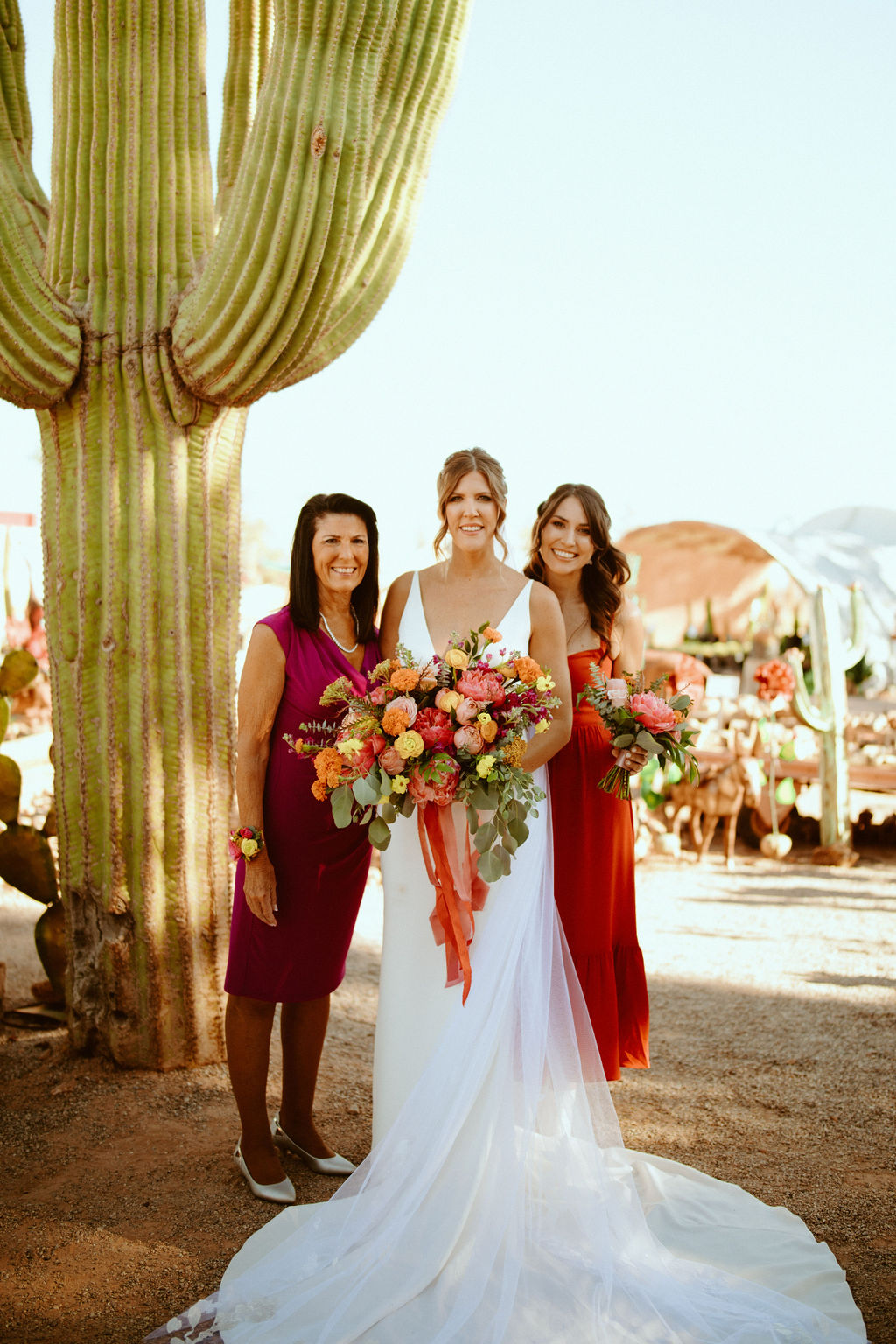 Bride with Guests at Cactus Joe's Wedding 