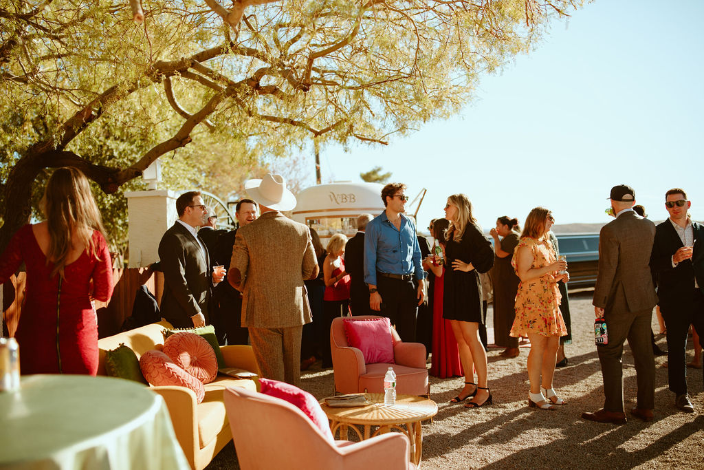 Cocktail out for Outdoor Las Vegas Wedding 