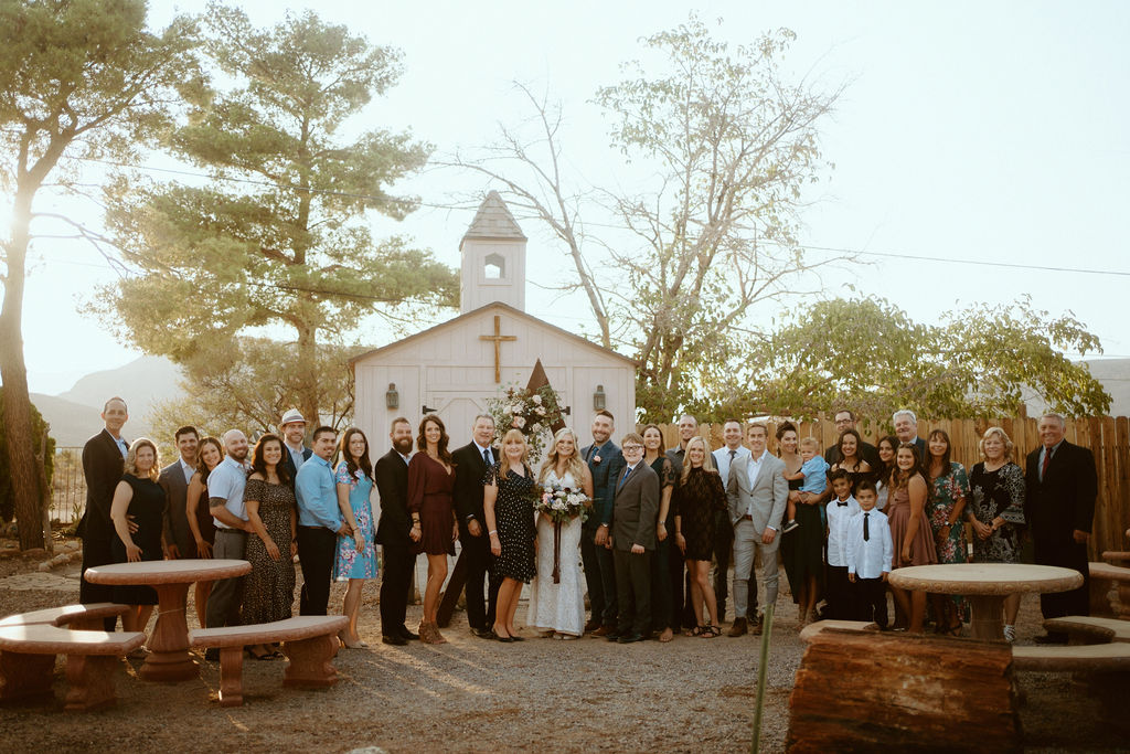 Group Photo of all Guests at Cactus Joe's Micro-Wedding