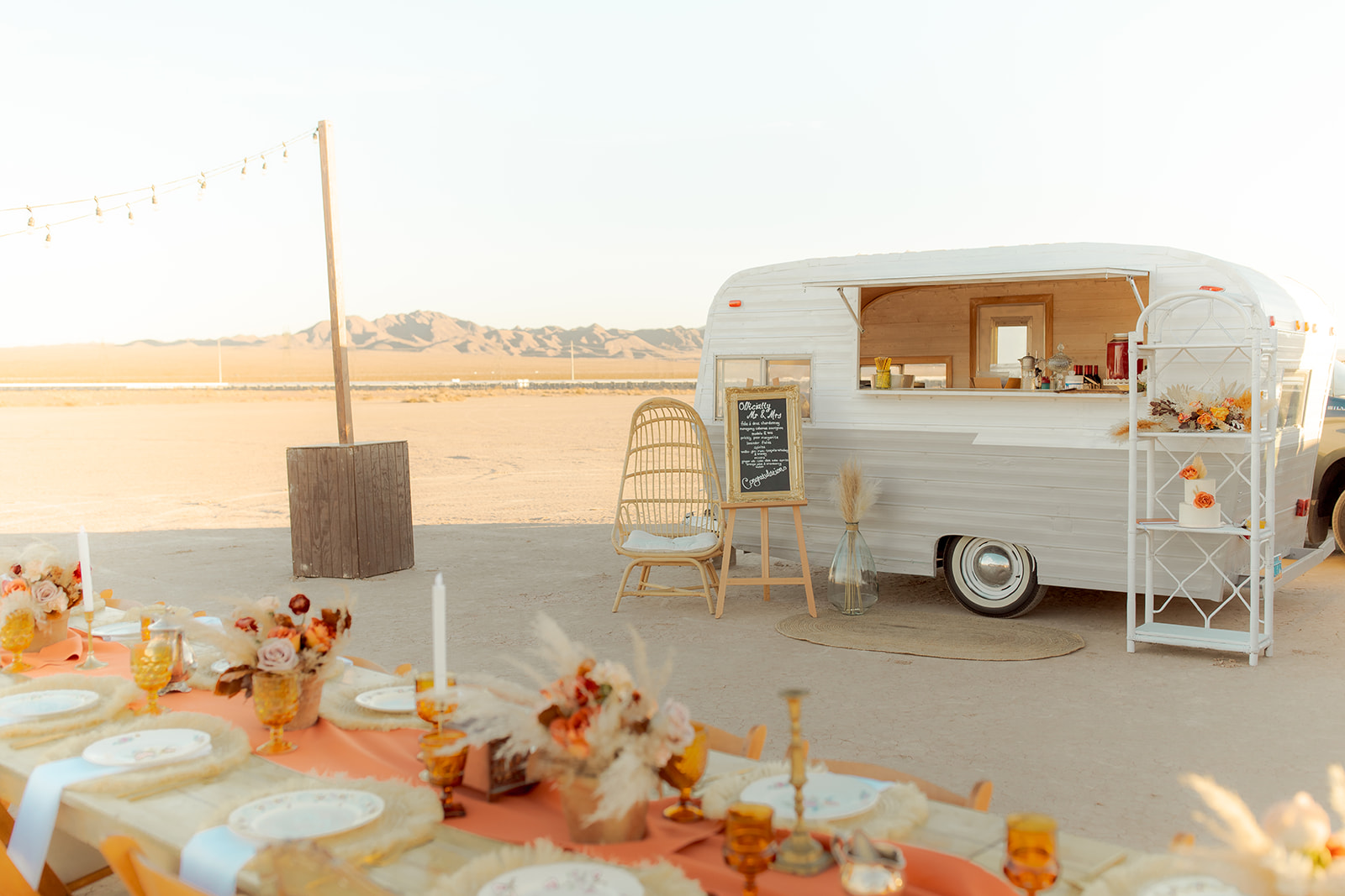 Mobile Bar for Las Vegas Dry Lake Bed Micro-Wedding
