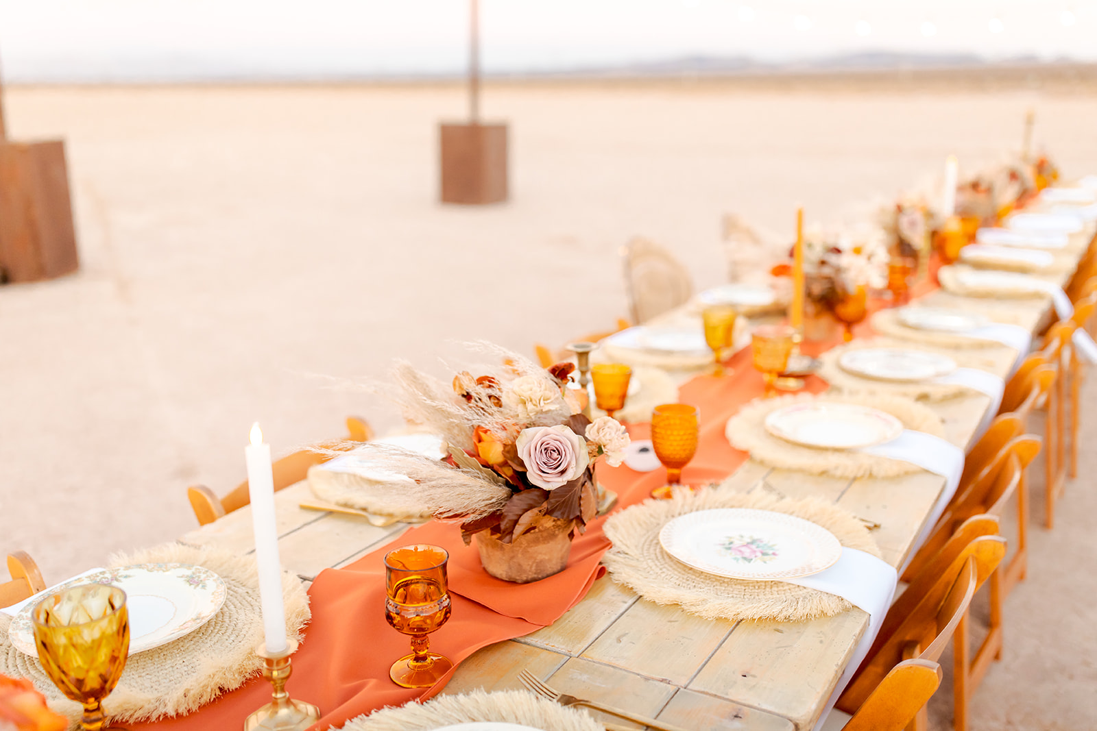 Tablescape for Dry Lake Bed Micro-Wedding