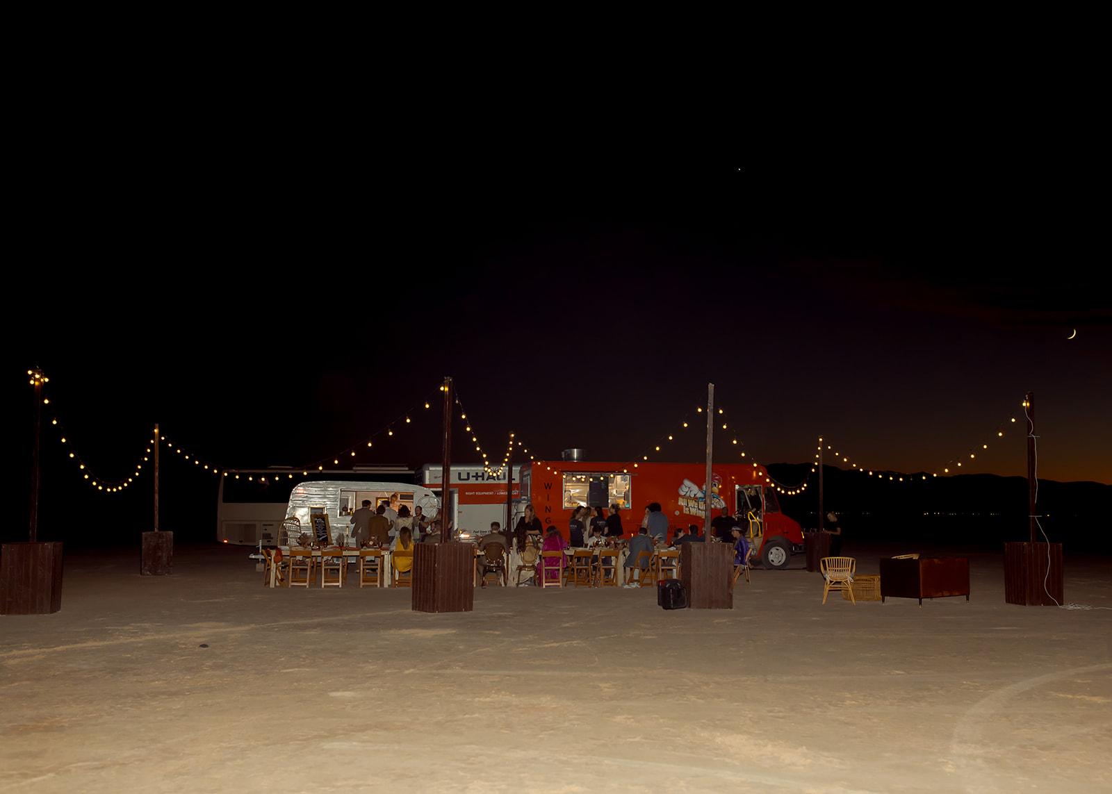 Dry Lake Bed Micro-Wedding with Bistro Lighting 