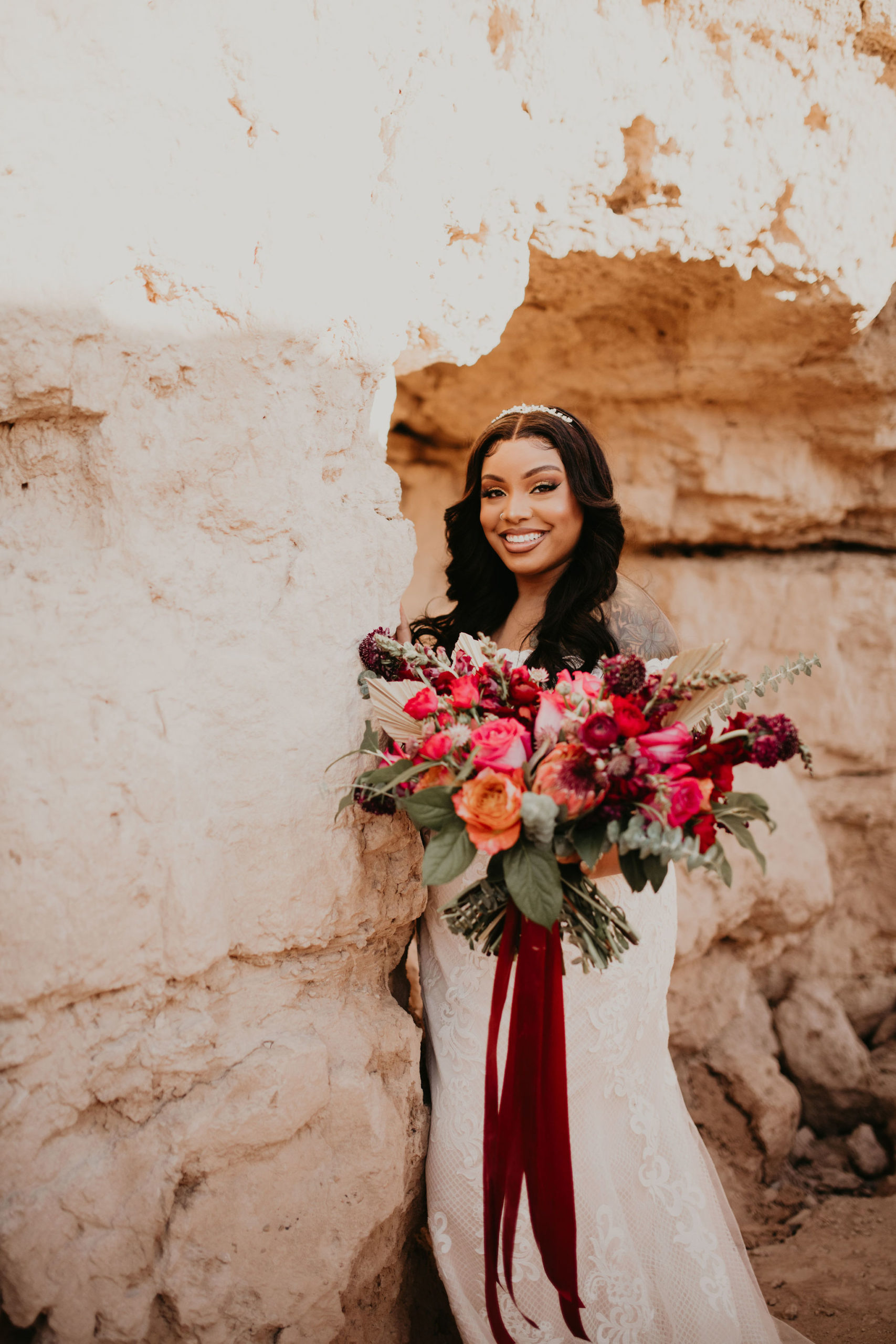 Bride with Bouquet in Las Vegas 