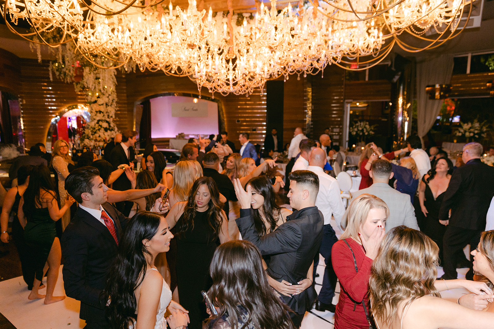 Guests on dance floor for Red Rock Casino Timeless Modern Wedding 