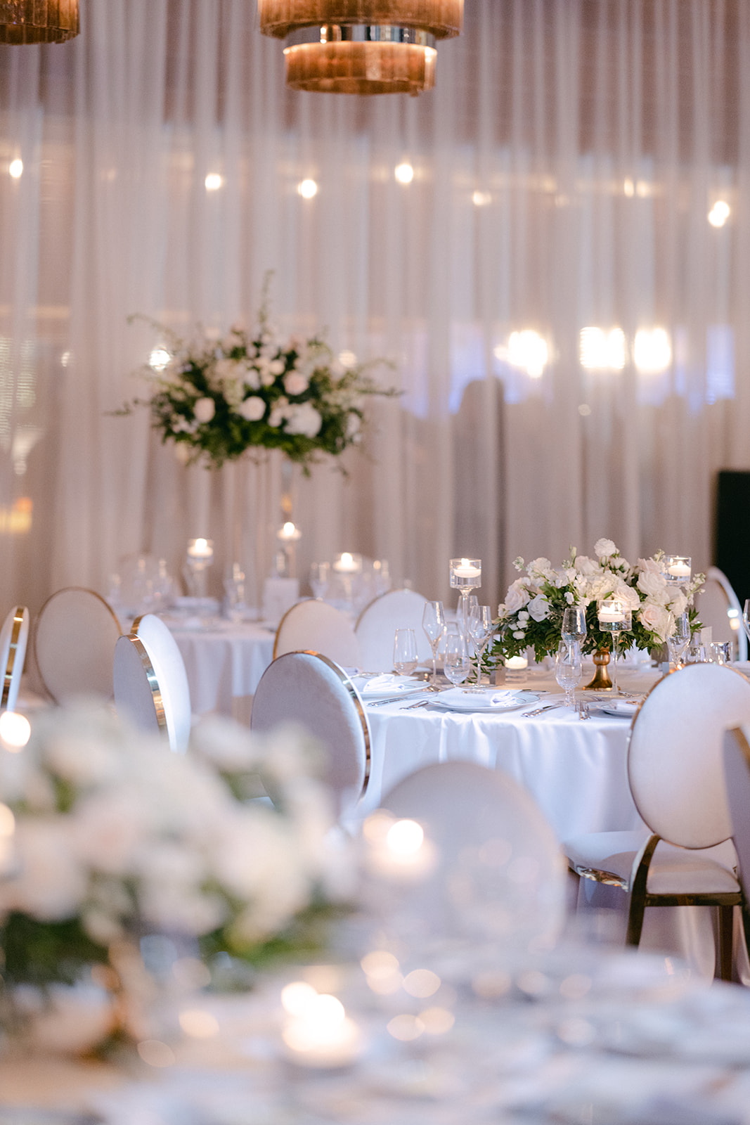 Reception set-up for Red Rock Casino Timeless Modern Wedding 