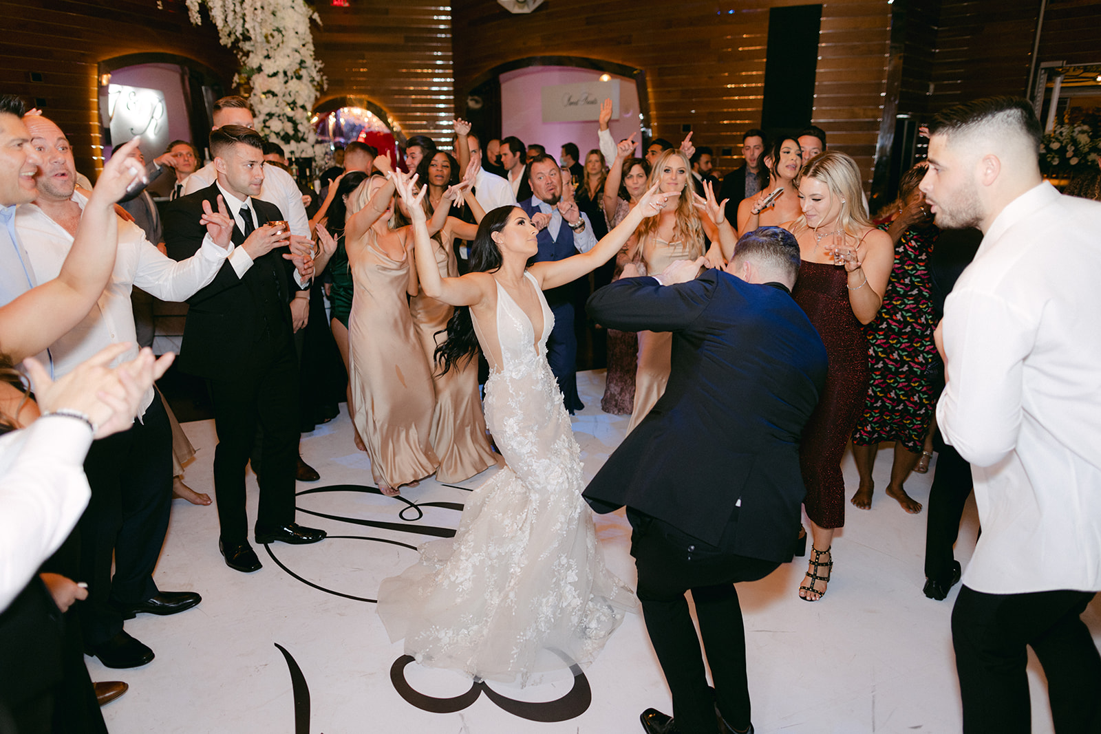 Groom and bride dancing during Red Rock Casino Timeless Modern Wedding reception 
