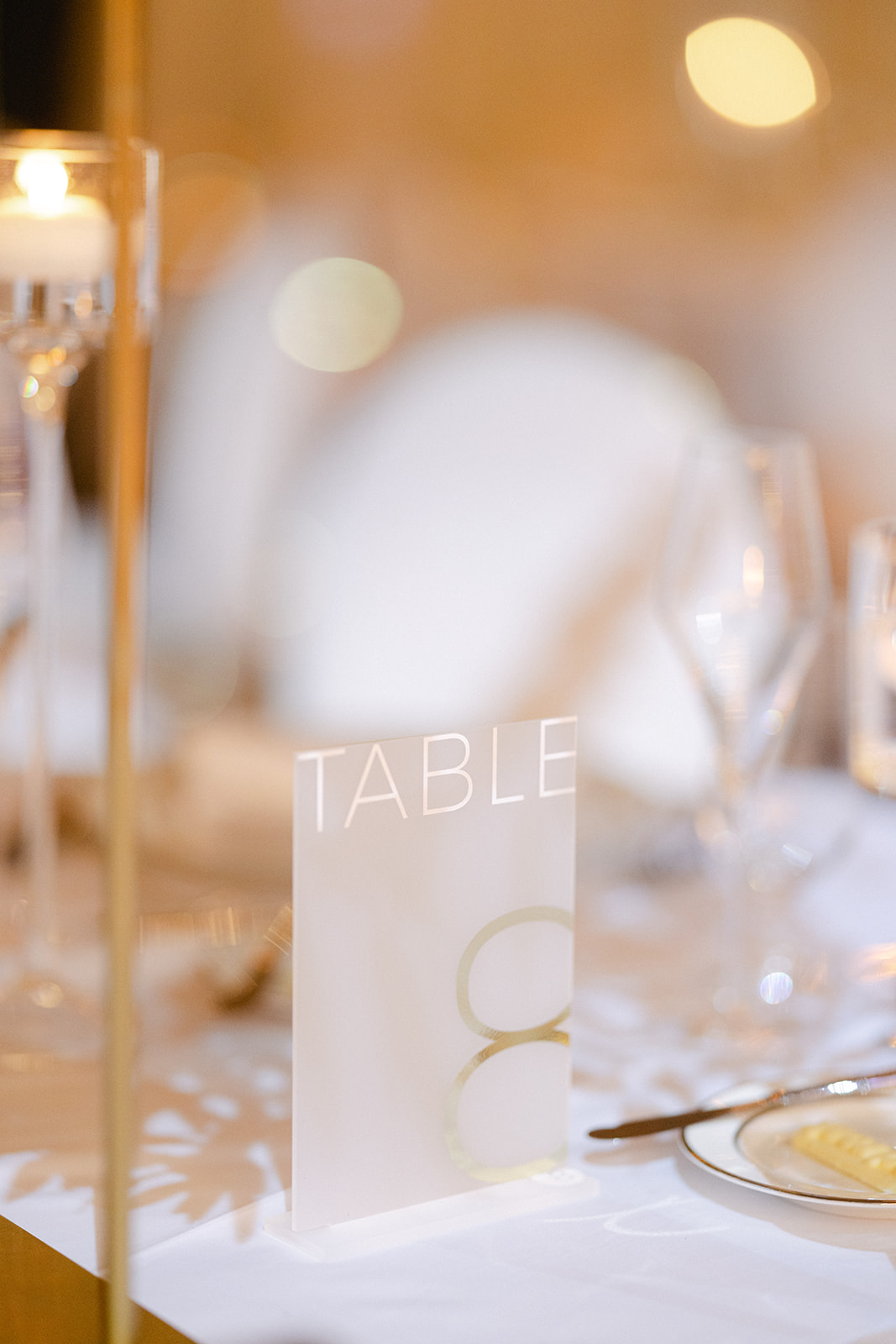 Modern reception table sign 