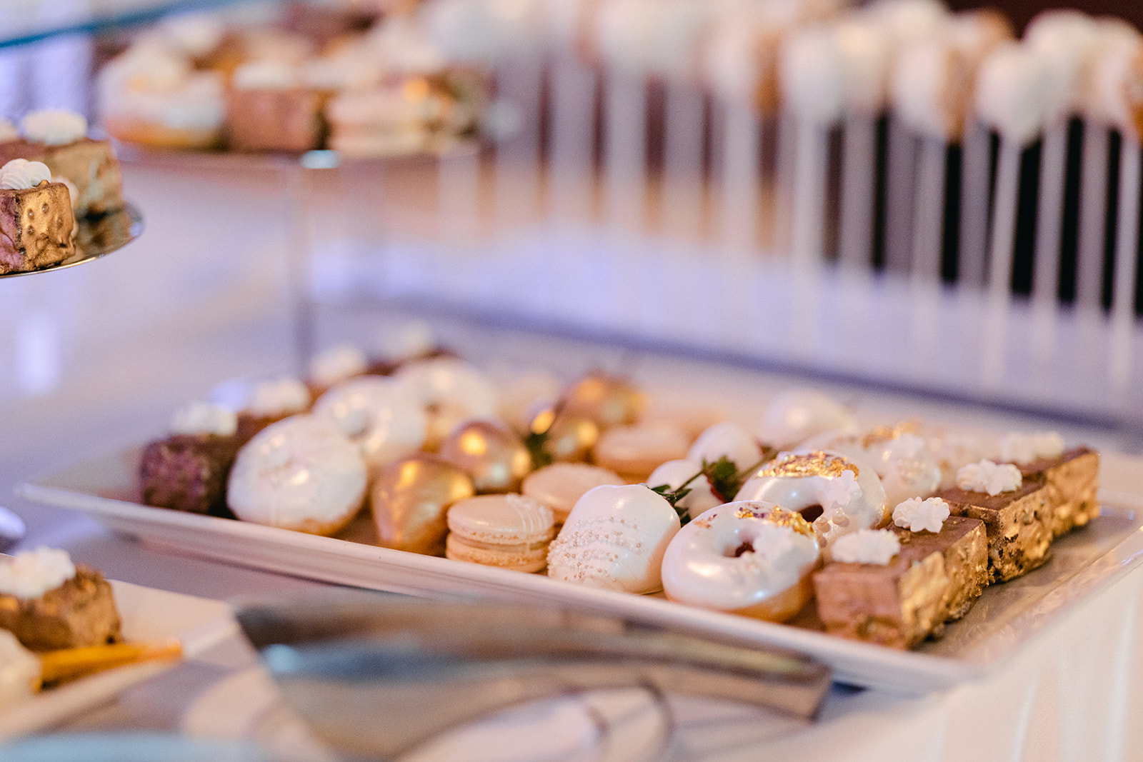 Dessert table with gold accents 