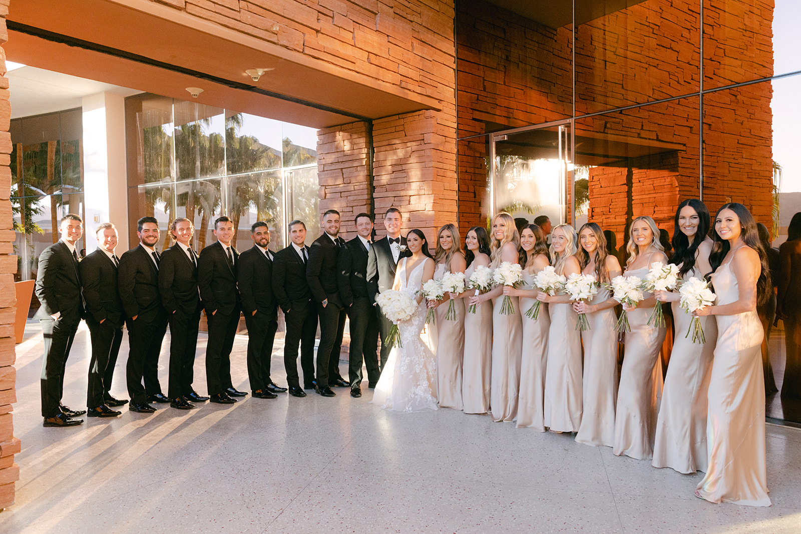 Wedding party group for Red Rock Casino Timeless Modern Wedding 