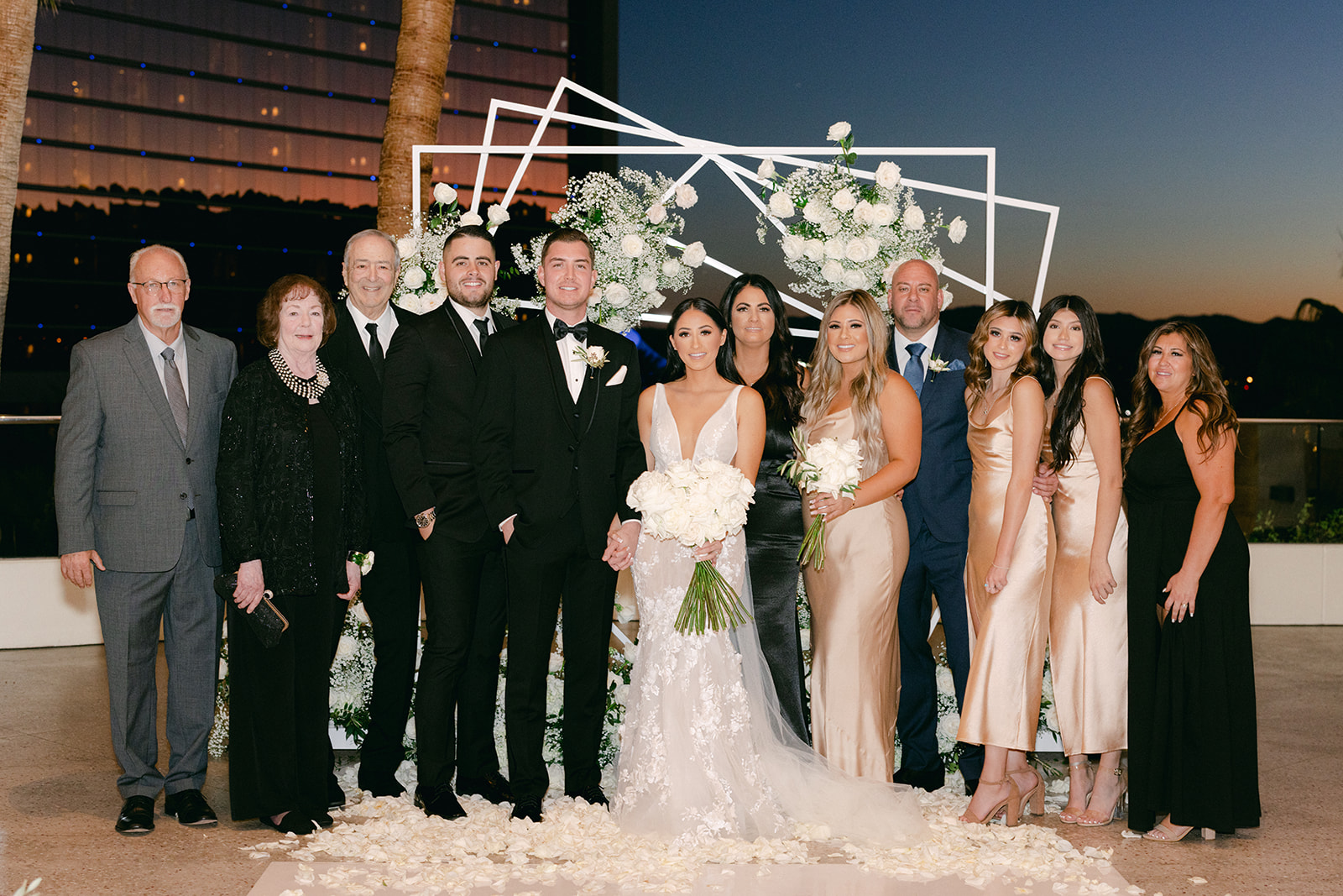 Family portrait after wedding ceremony at Red Rock Casino 