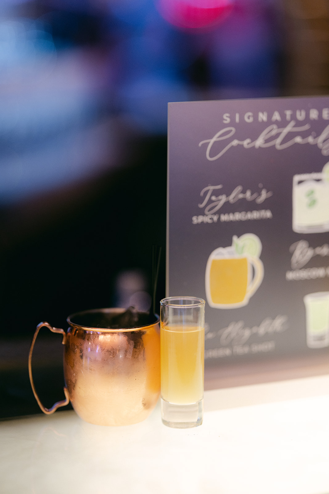 Signature cocktails for Red Rock Casino Timeless Modern Wedding 