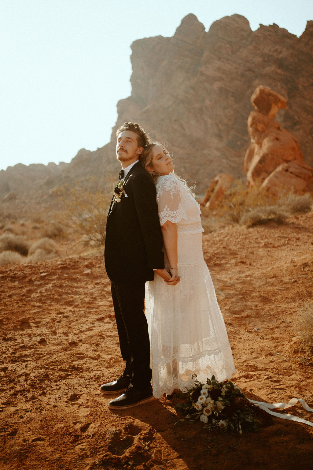 Newlyweds Back to Back after Getting Eloped in Valley of Fire 