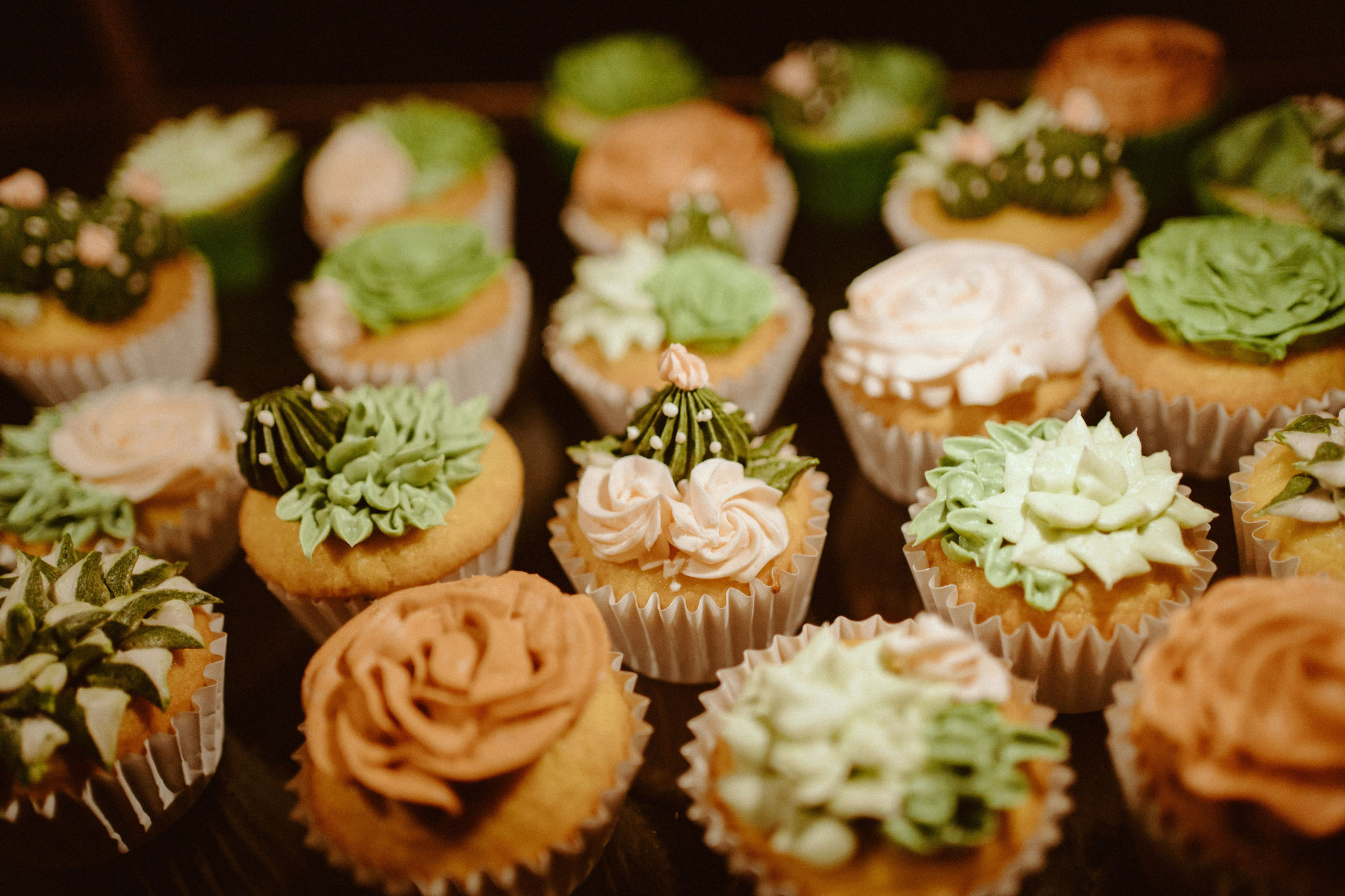 Cute succulent inspired cupcakes