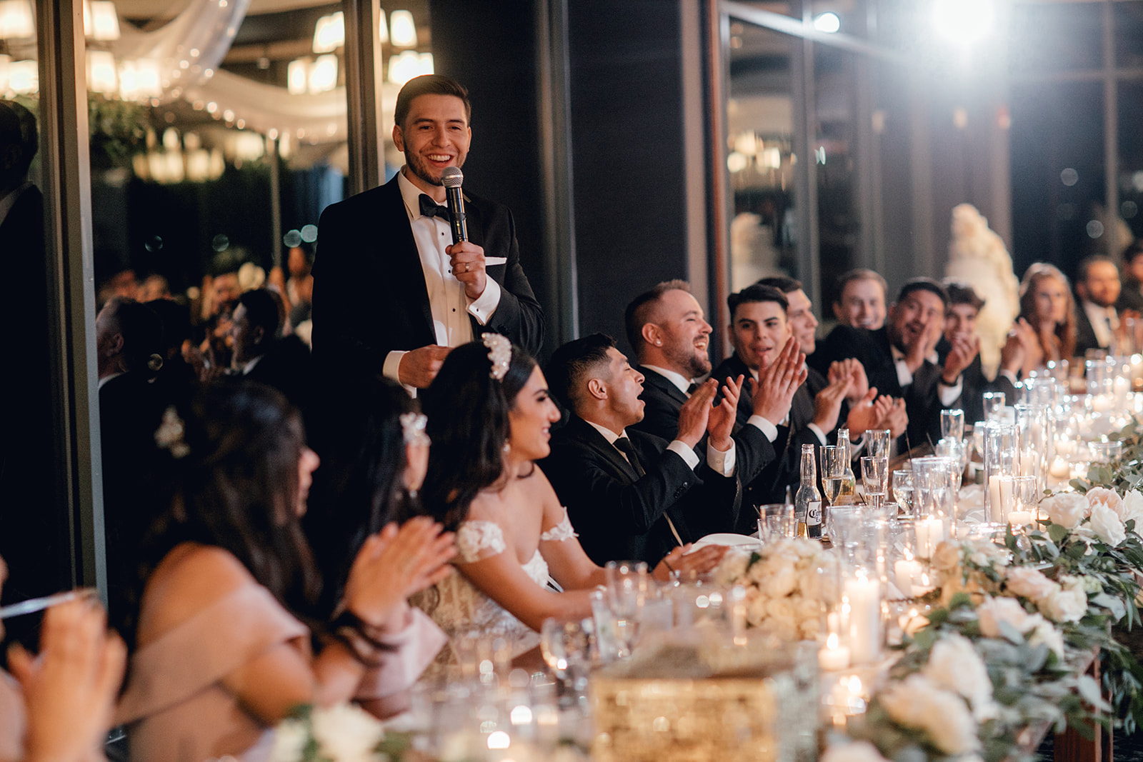 Groom Giving Speech during Fairytale Revere Country Club Wedding