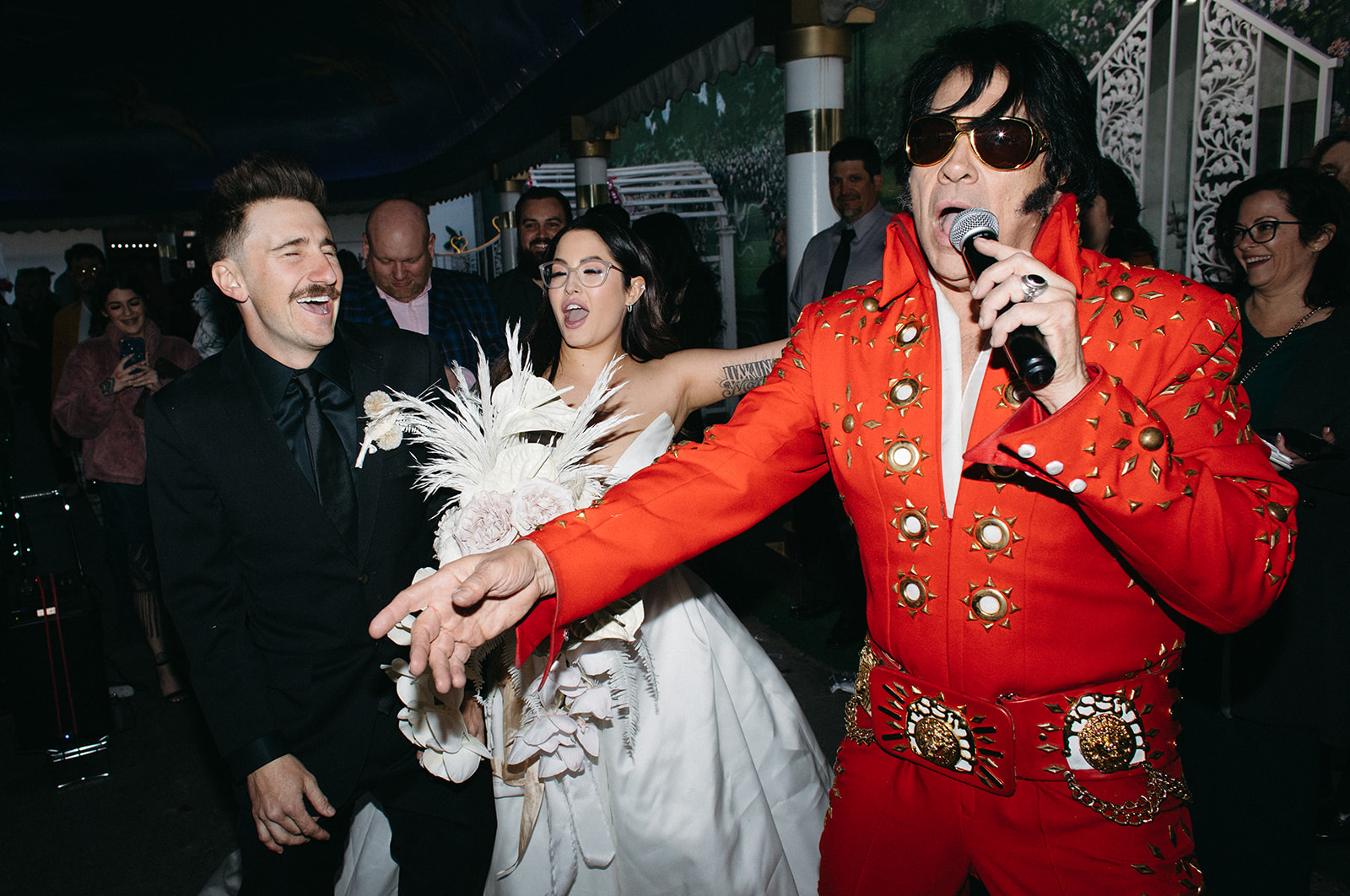 Elvis Performing after Marriage Ceremony in Las Vegas 