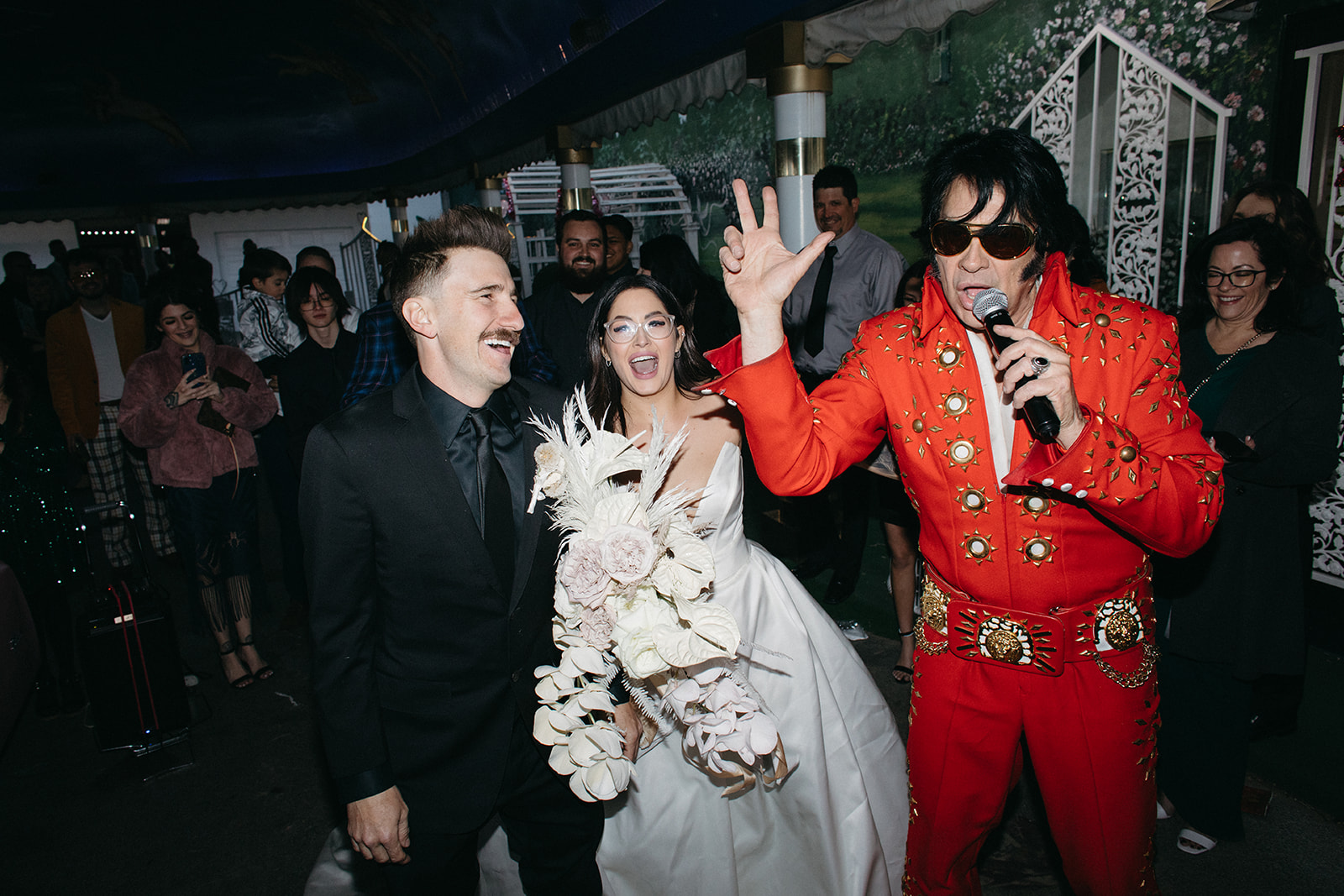 Elvis in Red Suite at Little White Wedding Chapel Modern Vegas Wedding