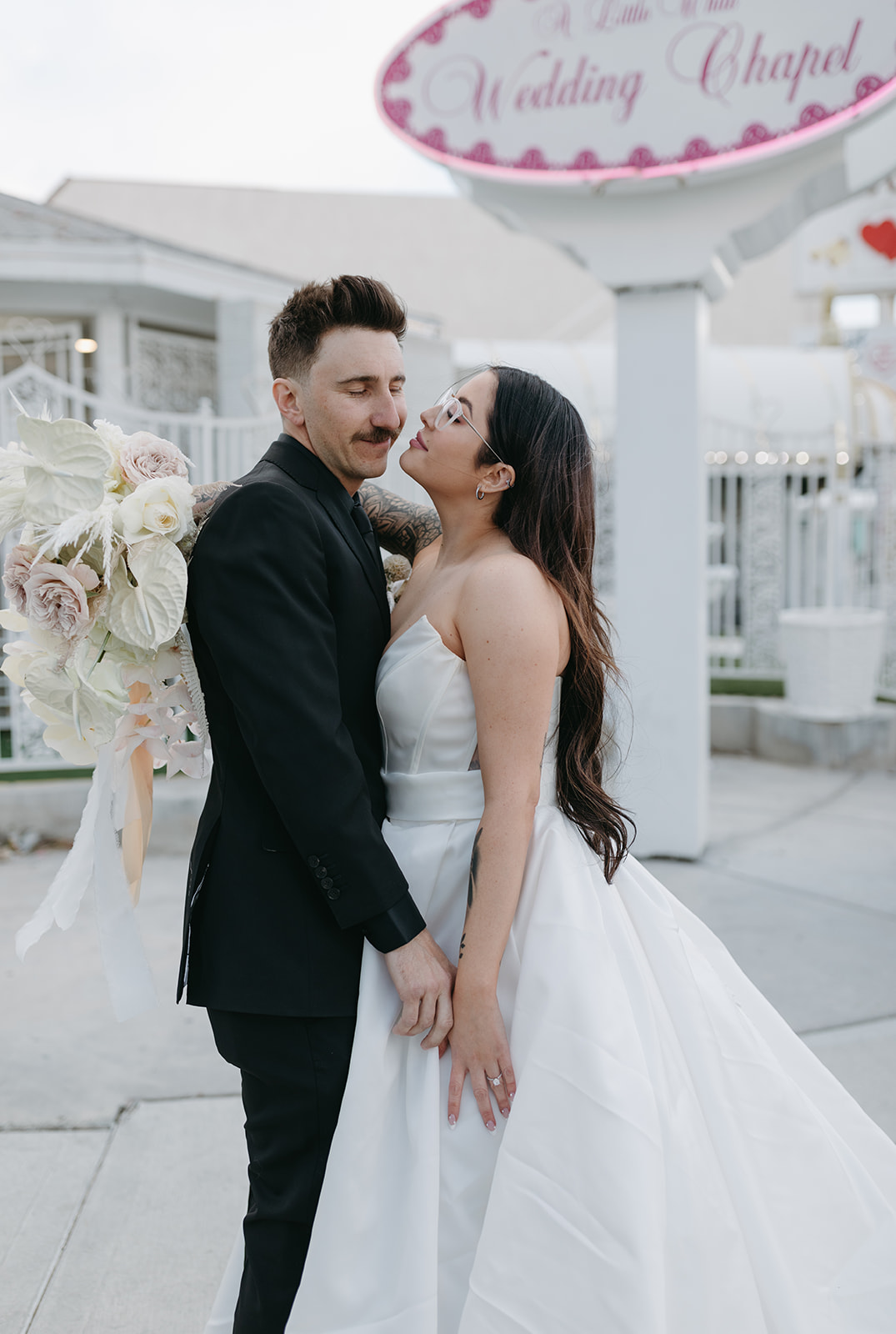 Newlyweds Hugging after Vegas Vibes Ceremony 