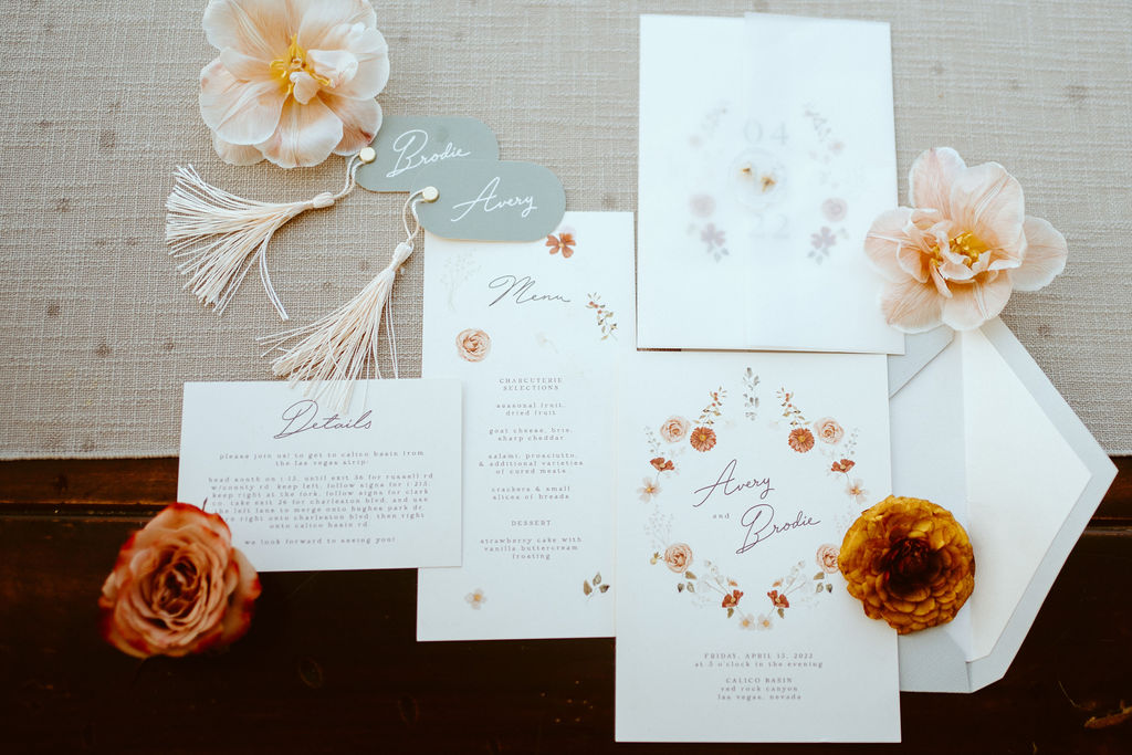 Rustic Boho Never Looked So Good! invitation suite from of simple rustic boho and florals on a white background. 