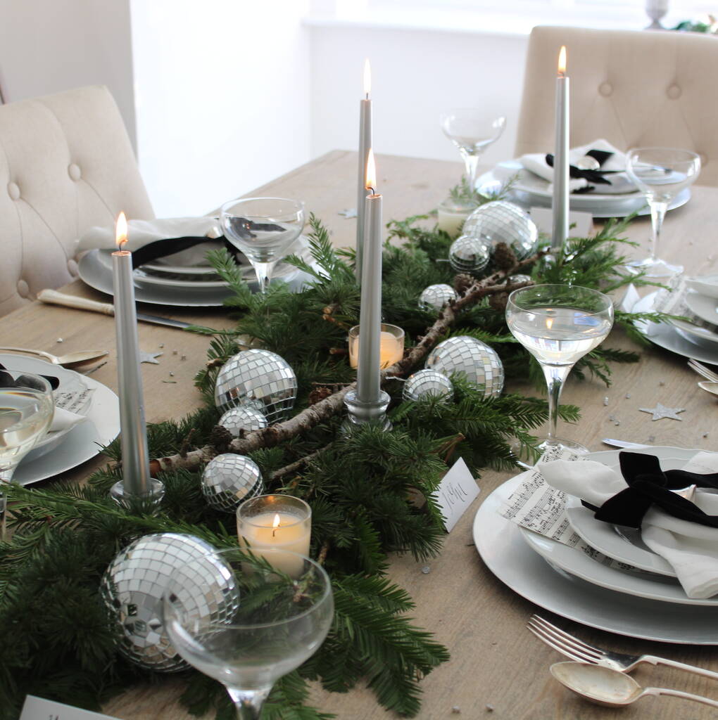 How to Style the perfect Holiday Table! A modern disco theme Christmas table setting.