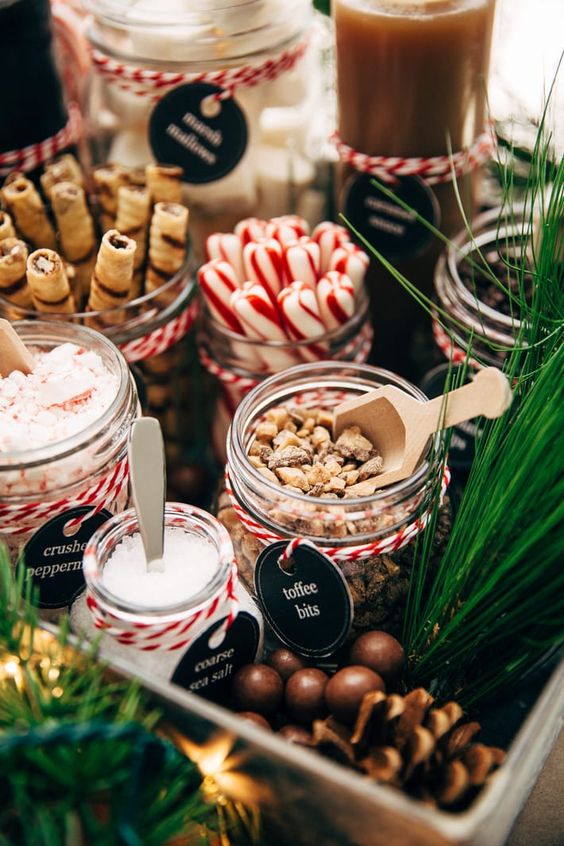 Hot chocolate bar for holiday wedding. 5 Rules when it comes to Planning a Wedding close to the Holidays