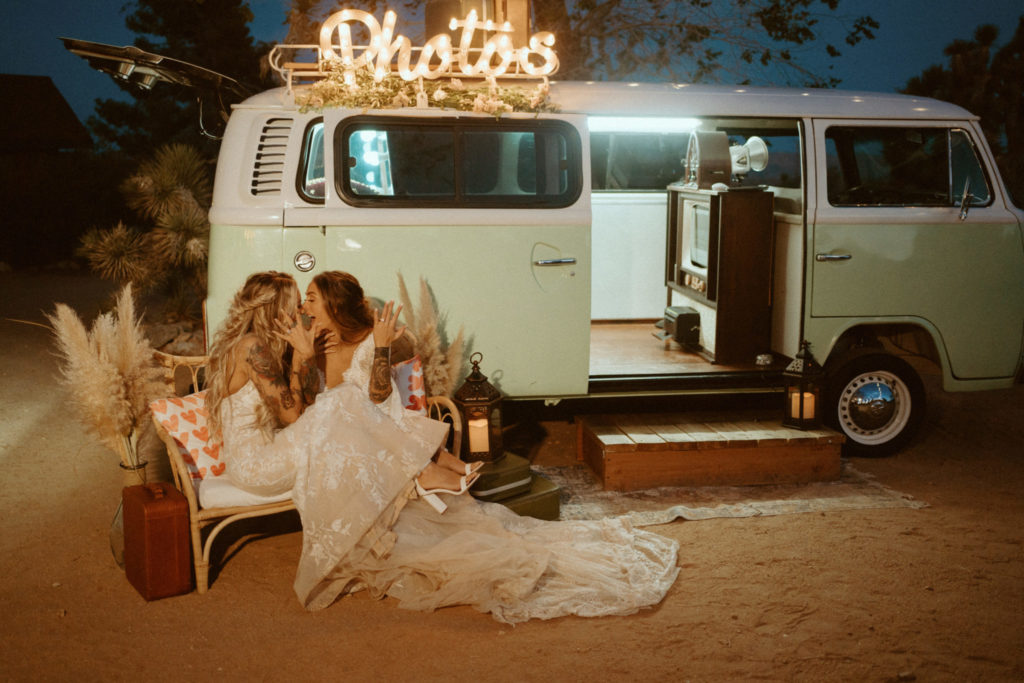 The Ultimate Wedding Timeline. Retro photobooth in an old school Volkswagen. 