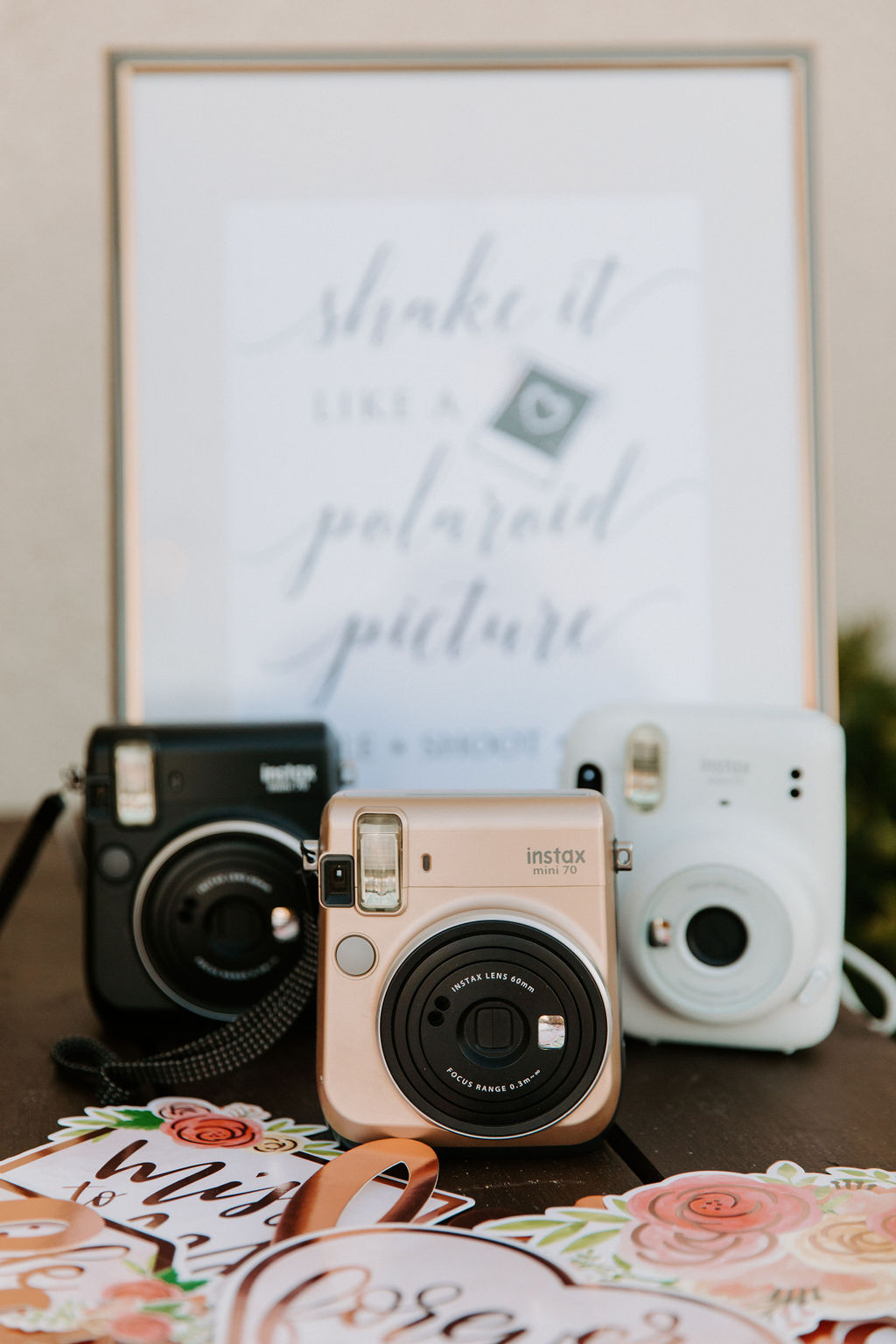 Polaroid guest book for Romantic Desert & Backyard Micro-Wedding