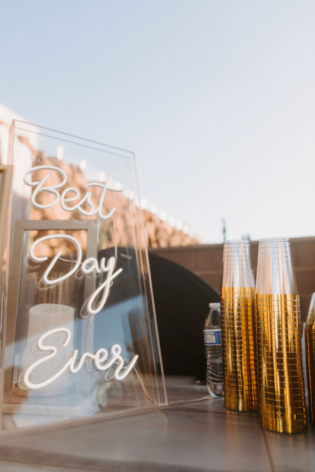 Neon Best Day Ever sign for Wedding Bar Decor 