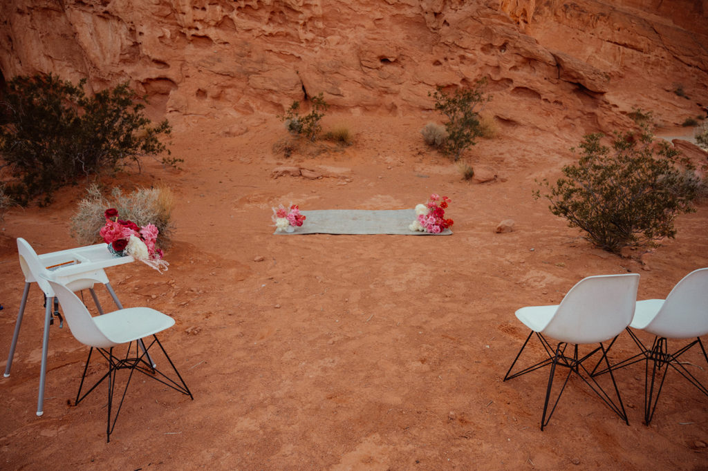Wedding altar in the middle of seven sisters located at valley of fire 