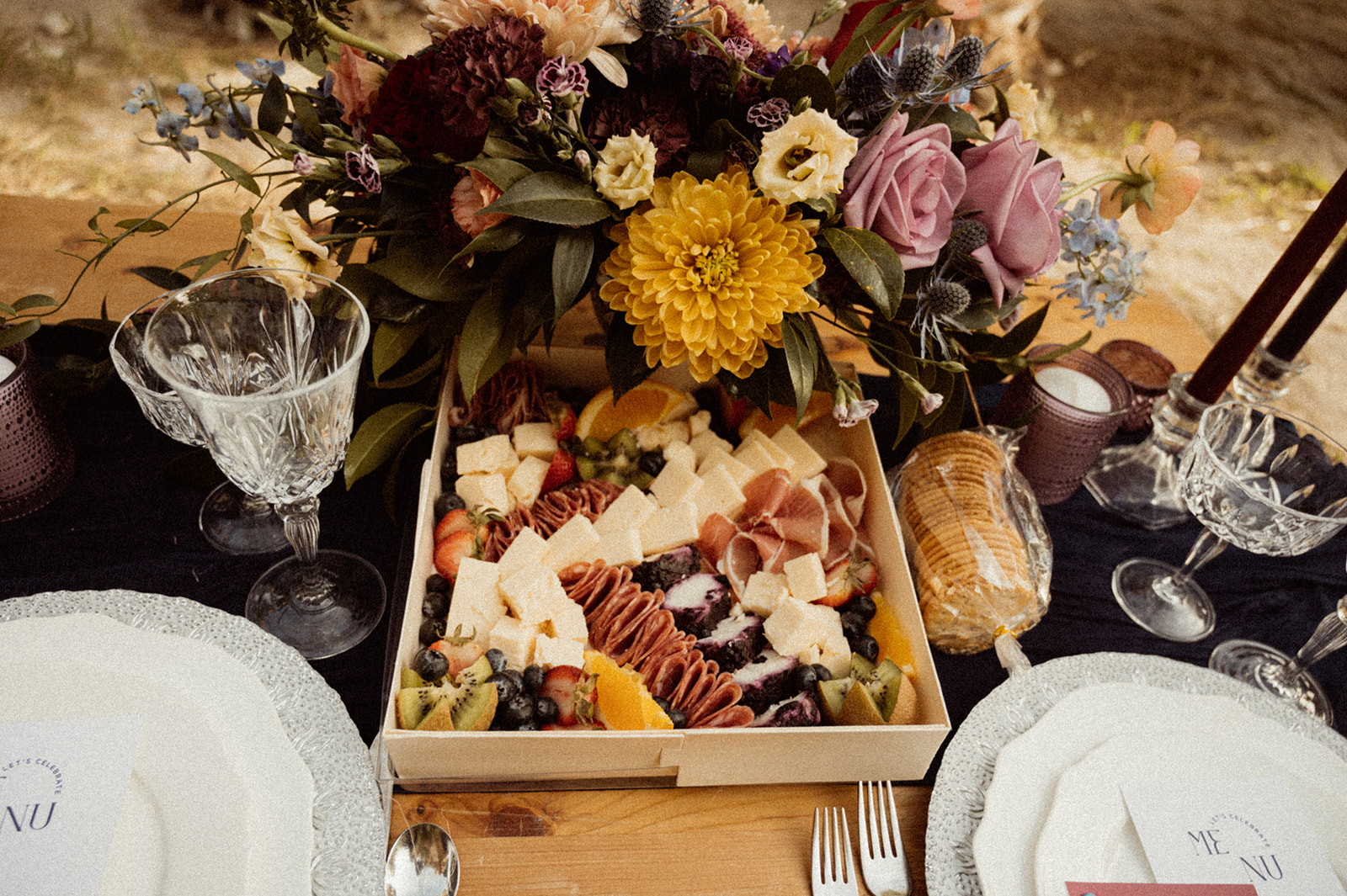 Charcuterie and Florals on Sweetheart Table 