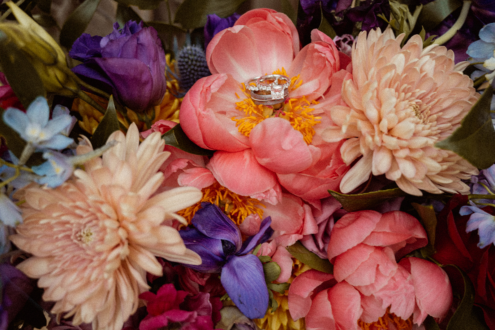 Wedding rings in Bold Jewel Toned & Iconic Wedding Bouquet 