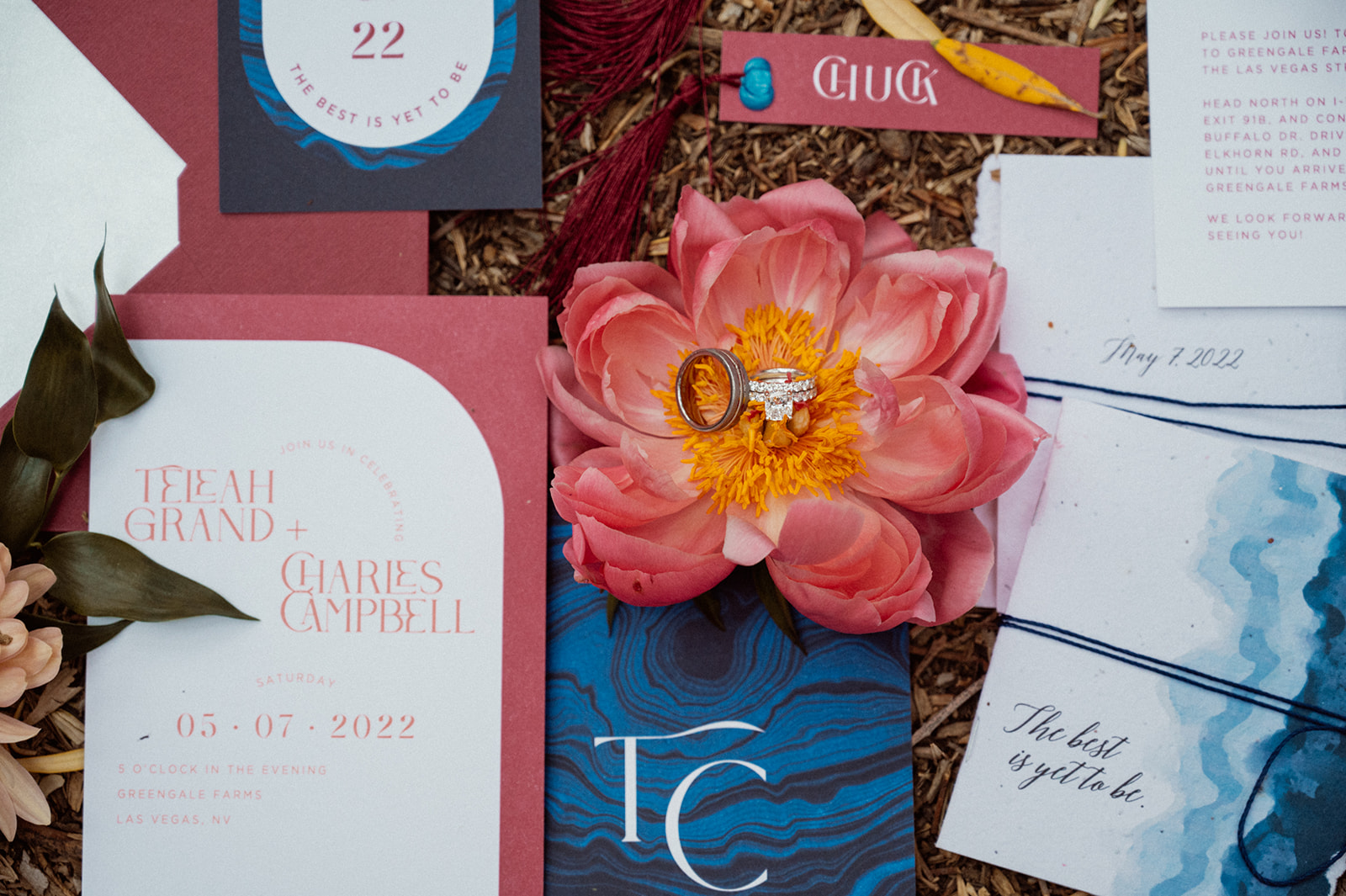 Invite suite for Bold Jewel Toned & Iconic Wedding
