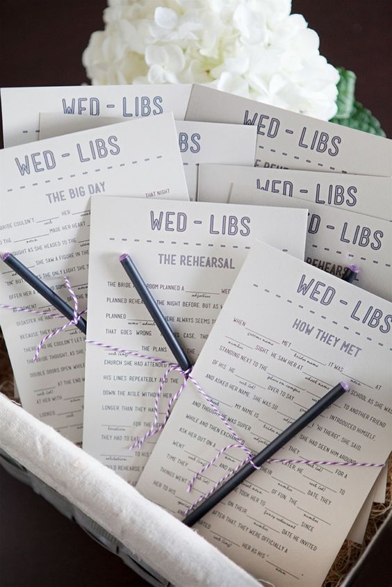 Wedding Mad Libs  for our How to add Entertainment to your Reception Blog 