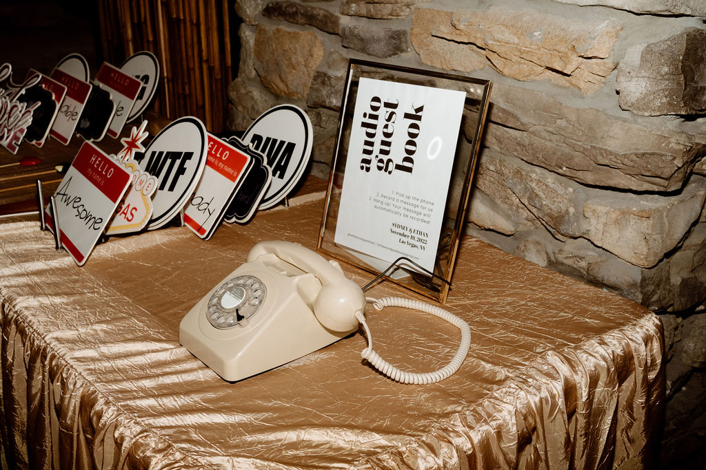 Audio guests book for guests to leave the the bride and groom. 