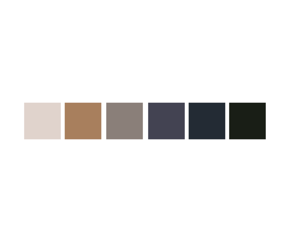 Dark and Moody color palette tans and black