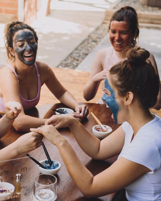 5 Trendiest Bach Party Themes Women sitting together enjoying a face mask and simple spa day
