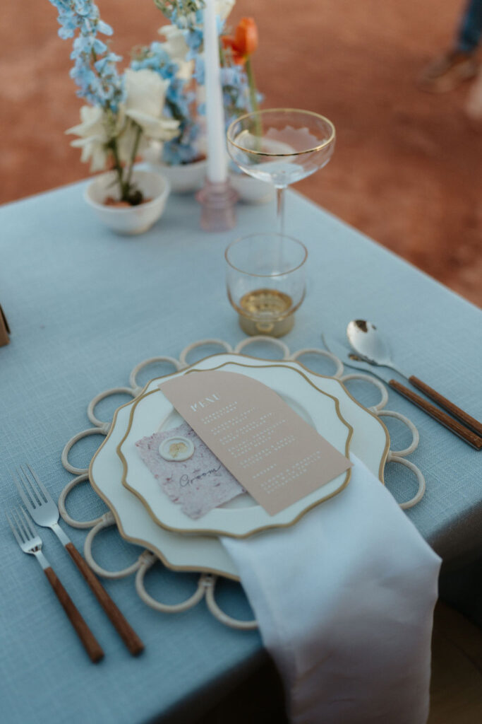The Ultimate Garden Party Wedding: Your Dream Day Blossoms Here! Pastel blue and pink place setting. 