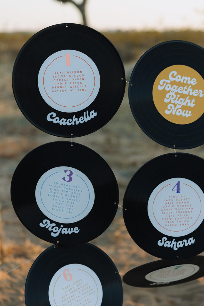 10 Must-Have Wedding Signs for Your Big Day. Unique Seating Chart on Records 