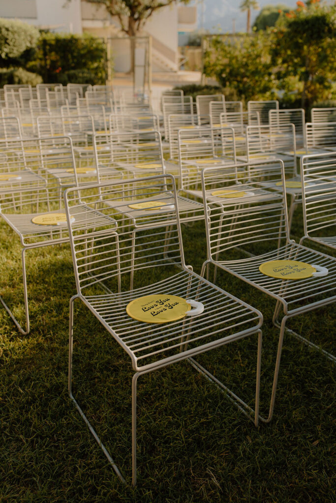 Groovy Love: Crafting Your Retro-Inspired Wedding. Vintage chairs for ceremony 