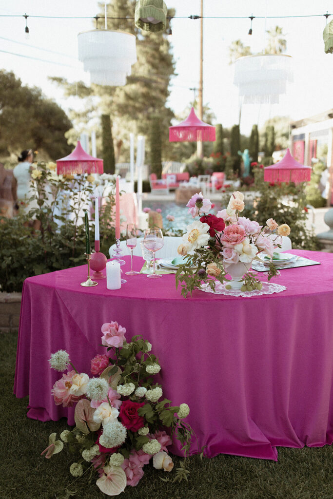 Spring 2024 Wedding Trend: Maximalism. Sweetheart Table Design 