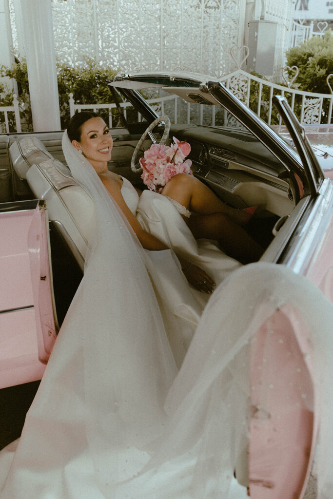 Bride in Pink Cadillac 