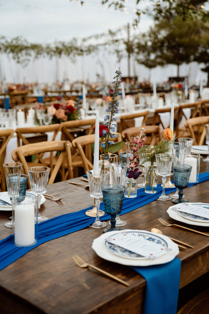 Backyard Transformation: A Wedding to Remember in Marseille Bleu. Table setting 